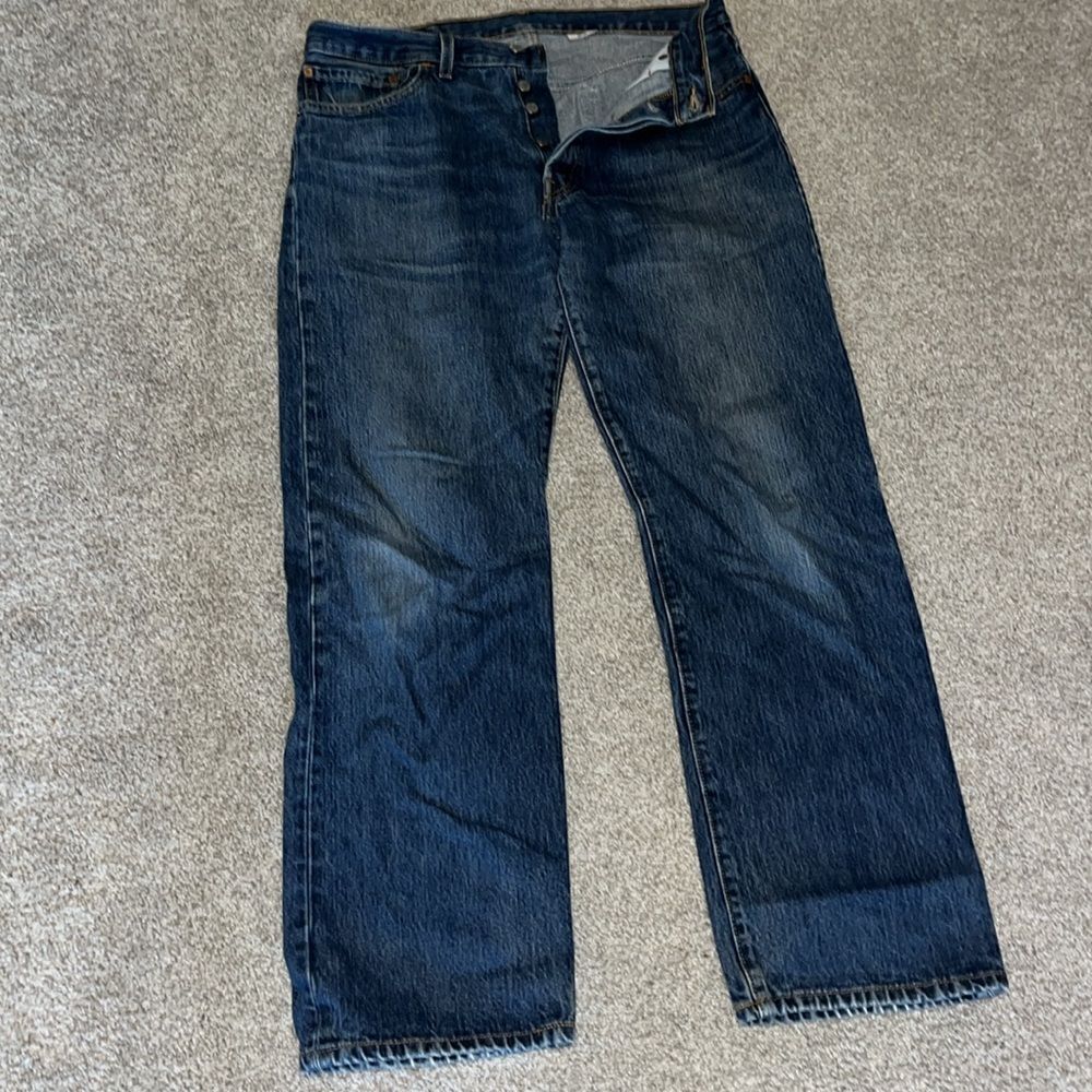 Levi’s Levi Strauss 5 Pocket denim button fly 501 retro mens jeans 34 x 30